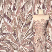 Vente flash : Tissu en dentelle à paillettes brillantes et colorées 100% polyester, matériaux pour robes de mariée nigérianes