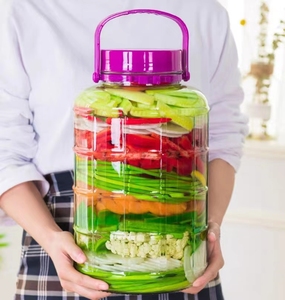 Vente en gros de bocaux vides en verre transparent pour la fermentation bocal à <span class=keywords><strong>vin</strong></span> de brassage maison barils de <span class=keywords><strong>vin</strong></span> enzymatique avec bouchon en plastique - Product Image 5