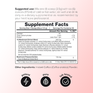 LIFEWORTH <span class=keywords><strong>3</strong></span>.500 mg 10:<span class=keywords><strong>1</strong></span> Mezcla de extracto de polvo de <span class=keywords><strong>café</strong></span> concentrado de dieta de setas para adultos con melena de León y Cordyceps - Product Image 4