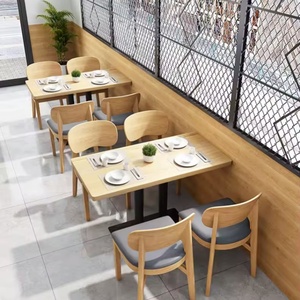 Juego de Mesa y Sillas de Comedor Comercial de Comida Rápida Japonesa Económica con Juego de Sofás Tipo Cabina para Uso en Cafeterías, Hoteles y Restaurantes - Product Image 4