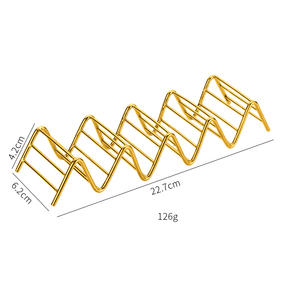 Soporte de Metal Personalizado en Forma de Ola para <span class=keywords><strong>Comida</strong></span> <span class=keywords><strong>Mexicana</strong></span>, Soporte de Acero Inoxidable Dorado 201 para Tacos - Product Image 2