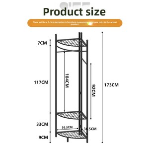 <span class=keywords><strong>Appendiabiti</strong></span> Moderno Minimalista in Metallo da Terra e da Parete con Ripiano Portaoggetti per Camera da Letto e Arredamento Casa - Product Image 5
