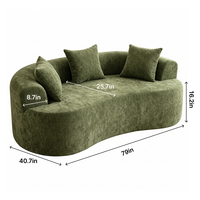Modernes Minimalistisches Chenille-Stoff Modulares Sofa-Set Komprimiert Vakuumverpackt Geschwungenes Design für Apartment Einkaufszentrum Hotel Villa Wohnzimmer