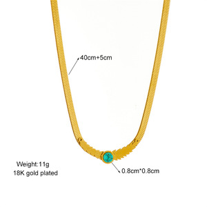 Fashionable Zinc Alloy Clavicle Chain Necklace With Turquoise Butterfly Design For Gift Occasion - Product Image 5