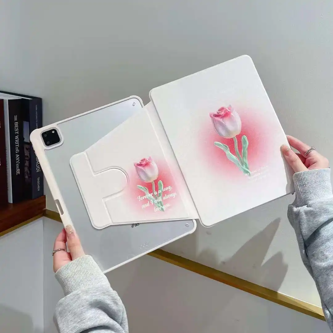 Luxus schöne Blumenmuster Tablet-Hülle Leder stoßfest Voll schutz Rückseite für iPad Pro 12.9 Drops hipping Produkte