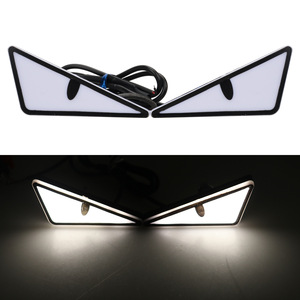 Nuevo Par de Luces Decorativas LED Triangulares para Motocicleta, Diseño de Ojo de Demonio, 12V IP67, 6 Colores: Rojo, Azul, Verde, Blanco, Amarillo, Ámbar - Product Image 5