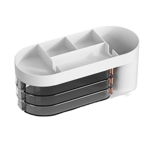Cosmetic Storage Box White Plastic Makeup Brush Lipstick Holder Desktop Organizer for Beauty Tools and Stationery - Product Image 5