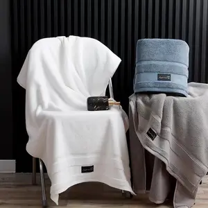 Juego de toallas de baño de lujo, bordado personalizado, 100% algodón