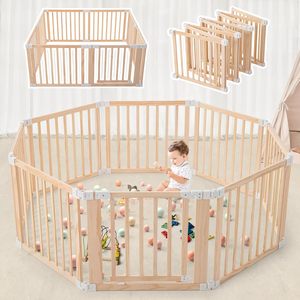 <span class=keywords><strong>Corral</strong></span> de juegos plegable de <span class=keywords><strong>madera</strong></span> maciza moderno y seguro para niños, casa de juegos para bebés, uso en interiores, dormitorio, sala de estar, muebles para niños de 6 a 36 meses - Product Image 1