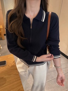 Cárdigan de Punto con Bordado Coreano <span class=keywords><strong>Miu</strong></span>, con Cierre de Cremallera en el Cuello, para Mujer, Primavera 26, Nueva Llegada, Versátil, Manga Larga - Product Image 1