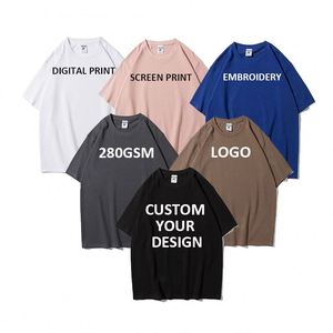 T-shirt personnalisé de haute qualité en coton 100% 280 g/m², t-shirt lourd de luxe à épaules tombantes uni pour hommes - Product Image 2