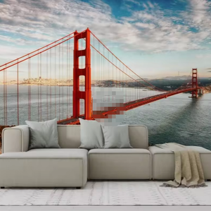 Paisaje del <span class=keywords><strong>estrecho</strong></span> del puente Golden Gate en San Francisco Peel and Stick Wallpaper - Product Image 1