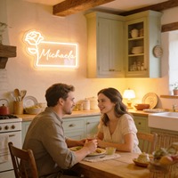 Neonawall Enseigne néon personnalisée avec nom Rose pour planificateurs de mariages, LED USB à intensité variable, pour vitrine de boutique de mariages, décoration murale et professionnelle