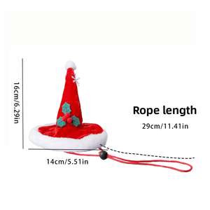 قبعة فاخرة جديدة للحيوانات الأليفة لعام 2026 من القطيفة الحمراء، غطاء رأس لطيف ومريح للقطط والكلاب الصغيرة لحفلات الهالوين وعيد الميلاد - Product Image 5