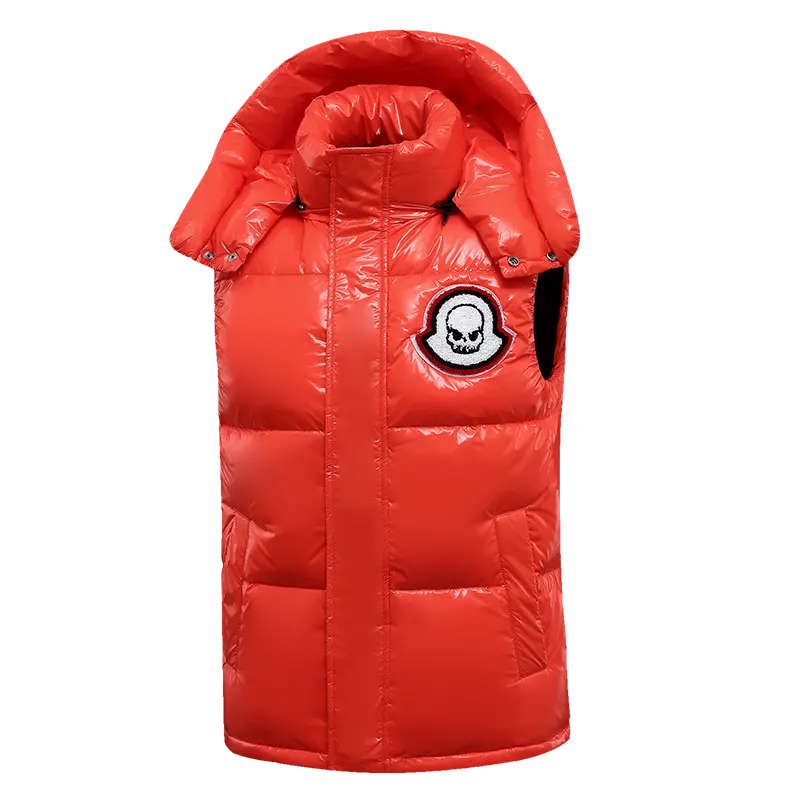 Winter Women Men Thick Waistcoat Stand Collar Waterproof Full Zipper Vest With Pockets And Botton Hood Vest
