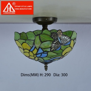Lámpara de Mesa Estilo Tiffany LongHuiJing, Nueva Llegada, Lámpara de Noche con Pantalla de Vidrio Emplomado, Regalos Creativos - Product Image 3