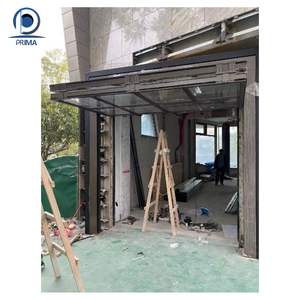 <span class=keywords><strong>Porte</strong></span> moustiquaire automatique à panneau sectionnel moderne en aluminium et <span class=keywords><strong>bois</strong></span> pour <span class=keywords><strong>2</strong></span> <span class=keywords><strong>voitures</strong></span> avec fenêtres - Product Image 6