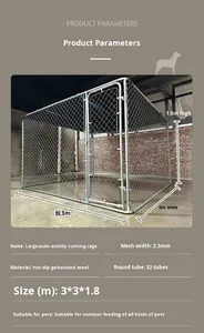 OEM ODM Vente Chaude Grande Niche Extérieure pour Chien, Cage de Jeu pour Animaux, Abri à Porte Unique Verrouillable, Clôture à Crochets en Diamant - Product Image 4