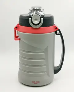 Teko air sedotan termal 1/2 galon, dengan tutup plastik isolasi busa dan pegangan tangan untuk berkemah dan peralatan minum dewasa