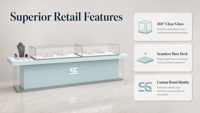 Vitrine de présentation de bijoux de luxe sur mesure en verre trempé, merchandising visuel, émail cuit écologique pour la décoration intérieure de magasins de détail