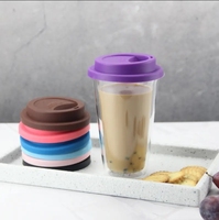 Tasse à café en verre borosilicate double paroi résistante à la chaleur de 12 oz/14 oz avec couvercle en silicone pour usage en restaurant, idéale pour le lait