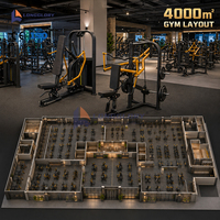 Machines de musculation à charge libre pour salle de sport commerciale, 4000 mètres carrés, solution tout-en-un