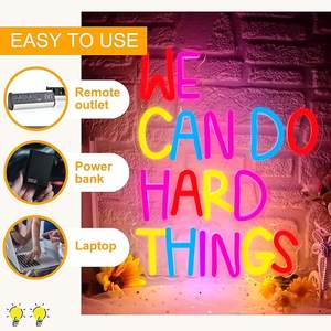 ป้ายไฟนีออน LED หรี่แสงได้ของตกแต่งผนังแบบ USB สำหรับเด็กห้องเรียนงานเลี้ยงวันเกิดในเชิงบวกสิ่งที่ยากสามารถทำได้ไฟนีออนห้องนอน - Product Image 4