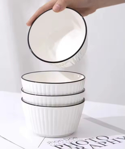 Vaisselle en céramique blanche pure en gros, bols et assiettes, service de table pour la maison - Product Image 6