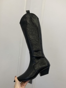 2023 Vintage moderno stivali da cavaliere per le donne PU donne giacche invernali Slip on donna lunghi stivali invernali <span class=keywords><strong>vera</strong></span> <span class=keywords><strong>pelle</strong></span> alta Top - Product Image 6