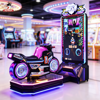 Borne d'arcade de course de moto dynamique à usage commercial, divertissement CE, à monnayeur, simulation anglaise, en plastique, alimentation 110-240V, simple