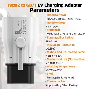 Adaptador de Carga para Vehículos Eléctricos Feyree de 7kW 32A Tipo 2 a GB/T, Convertidor de Carga para Vehículos Eléctricos Monofásico IEC 62196-2 a GB/T para Modelos de Vehículos Eléctricos Estándar GB/T - Product Image 2