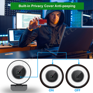 Nueva Cámara <span class=keywords><strong>de</strong></span> Video con Anillo <span class=keywords><strong>de</strong></span> Luz y Ajuste <span class=keywords><strong>de</strong></span> Brillo, Webcam USB 1080P, Ideal para Streaming, Conferencias y Reuniones - Product Image 4