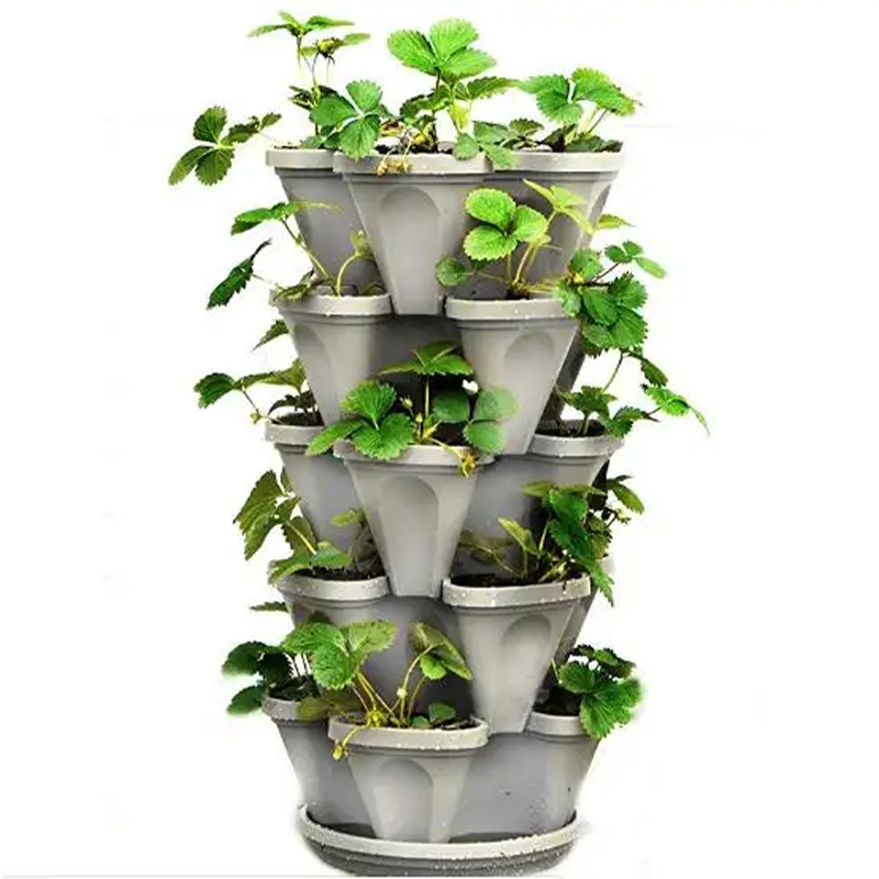 Stackable Strawberry, Herb, Flower, and Vegetable Planter - Vertical Garden Indoor/Outdoor