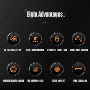 Rasoio Elettrico per Uomo, Impermeabile, per <span class=keywords><strong>Rasatura</strong></span> <span class=keywords><strong>a</strong></span> <span class=keywords><strong>Secco</strong></span> e Umido, 5W 1400mAh, Rasoio Rotante Ricaricabile per Testa Calva - Product Image 5