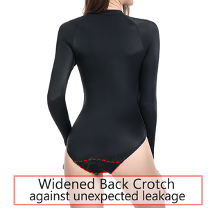 グリーンエンバイト ビキニ ワンピース水着 生理用スイムスーツ 4層ジッパー サーフィン用マイヨ・デ・ベイン 生理用水着 女性用 - Product Image 2