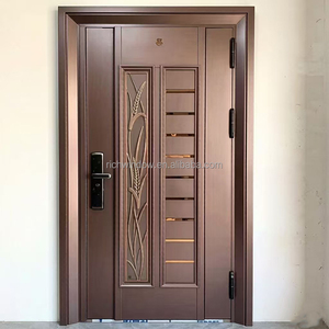 Pintu Masuk Keamanan Baja Villa Hotel Apartemen Desain Modern Kustom Pintu Utama Mewah Pintu Depan Ayun Anti Peluru - Product Image 3