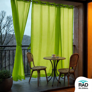 2in1 Waterproof Outdoor Curtain 260 GSM Lime Grass with Fresh Vibrant Green Tones for Modern Patio <b>Privacy</b> Sun Protection - Product Image 2