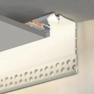 Fita led de alumínio para parede ou teto, placa embutida, extrusão de canal
