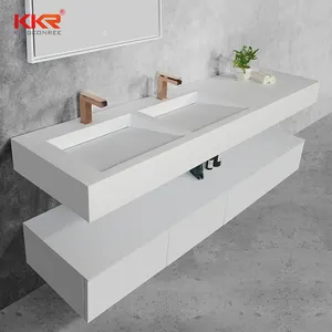 KKR人造石浴室洗手盆壁挂式梳妆台设计面盆实体表石材水槽浴室盆