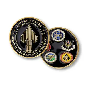 Manufacturer Bulk Quality 3D Antique Gold Joint Special Operations Command Coin Custom JSOC Challenge Coins