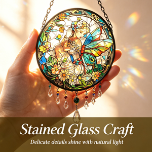 Cattura Sole in Vetro Colorato e Cristallo Art Déco con Uccelli, 16 cm, Ornamento da Appendere alla Finestra, Decorazione per la Casa, Regalo per la Festa della Mamma - Product Image 4