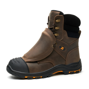 Stivali da Lavoro Lunghi L611-H Marroni in Pelle Crazy Horse con Protezione Metatarsale, Stivali da Lavoro Antinfortunistici di Alta Qualità per Saldatura - Product Image 6