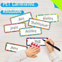 54 pièces autocollants d'étiquette de nom au néon réutilisables étiquettes magnétiques effaçables à sec colorées tableau blanc interactif pour casiers et réfrigérateurs