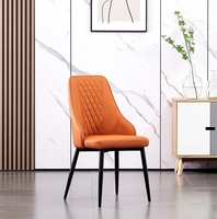 Chaise de salle à manger nordique moderne 2026, stable, en cuir PU, pour appartement, écologique et légère