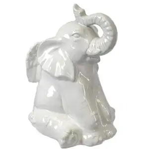 손으로 그린 공장 사용자 정의 만든 Polyresin 입상, 흰색 코끼리 인형