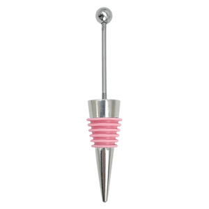 Diy <b>Beaded</b> Wine Stoppers <b>Silicone</b> Aluminum Alloy With Ball Top For Wine And Champagne Bottles - Product Image 2