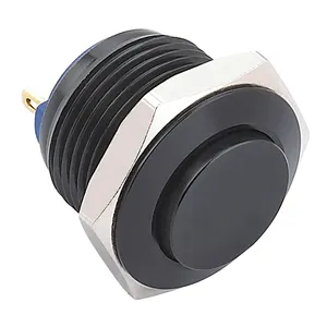 ONPOW 16mm high round cap IP65 vandal resistant metal push button switch ( GQ16H-10/J/A) CE, RoHS
