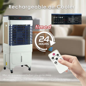 مبرد هواء يعمل بالطاقة الشمسية سعة 50 لتر مع صندوق ثلج، مبرد هواء تبخيري ومرطب يعمل بالتيار المتردد/المستمر للاستخدام الخارجي - Product Image 5