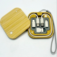 Kit de voyage 6 en 1 Chargeur de téléphone multifonctionnel en bois Câble de données de charge rapide 3A Kit d'adaptateur de voyage pour les voyages