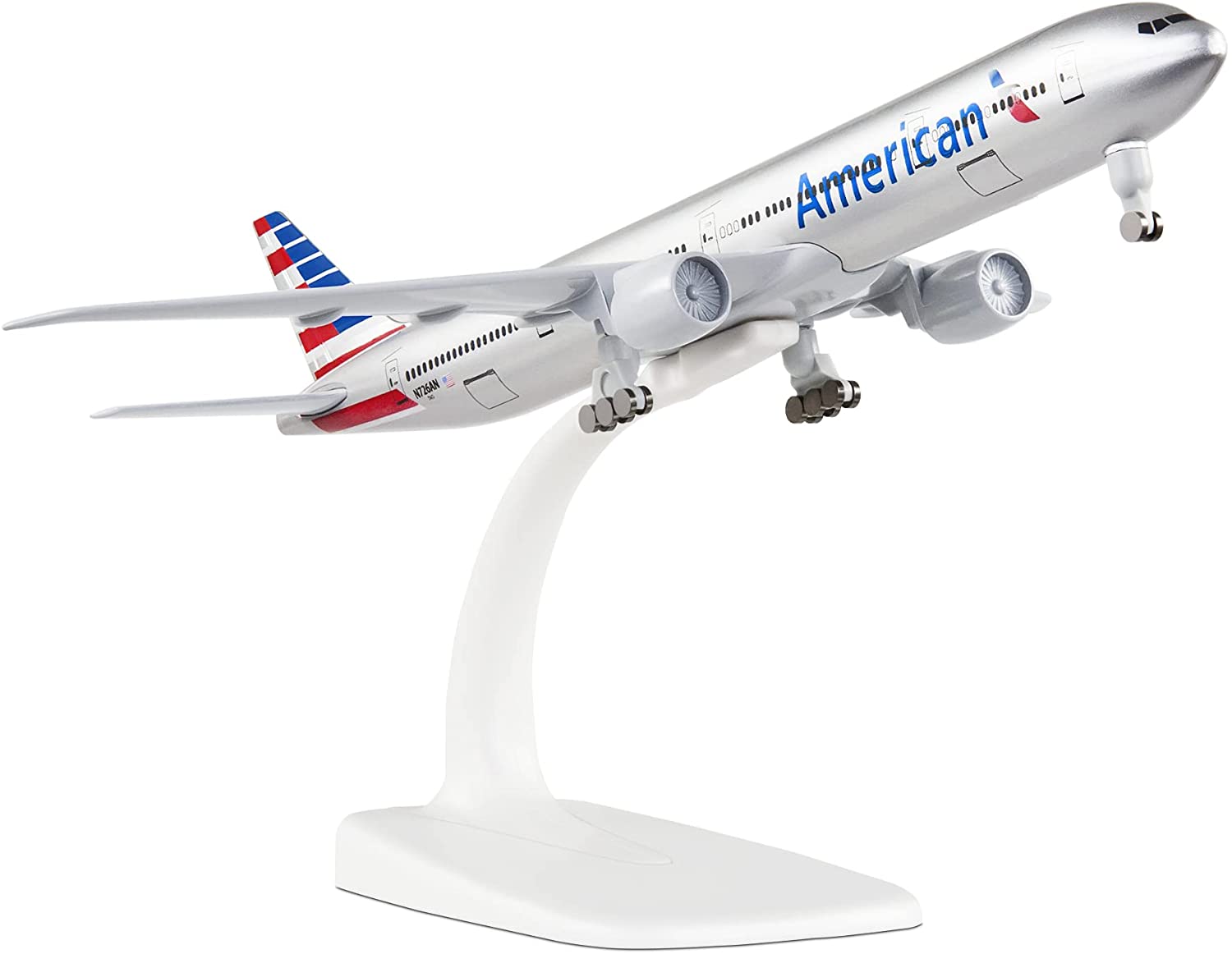 Model skala logam 20CM simulasi penumpang pesawat American Airlines model pesawat terbang 777 untuk dijual